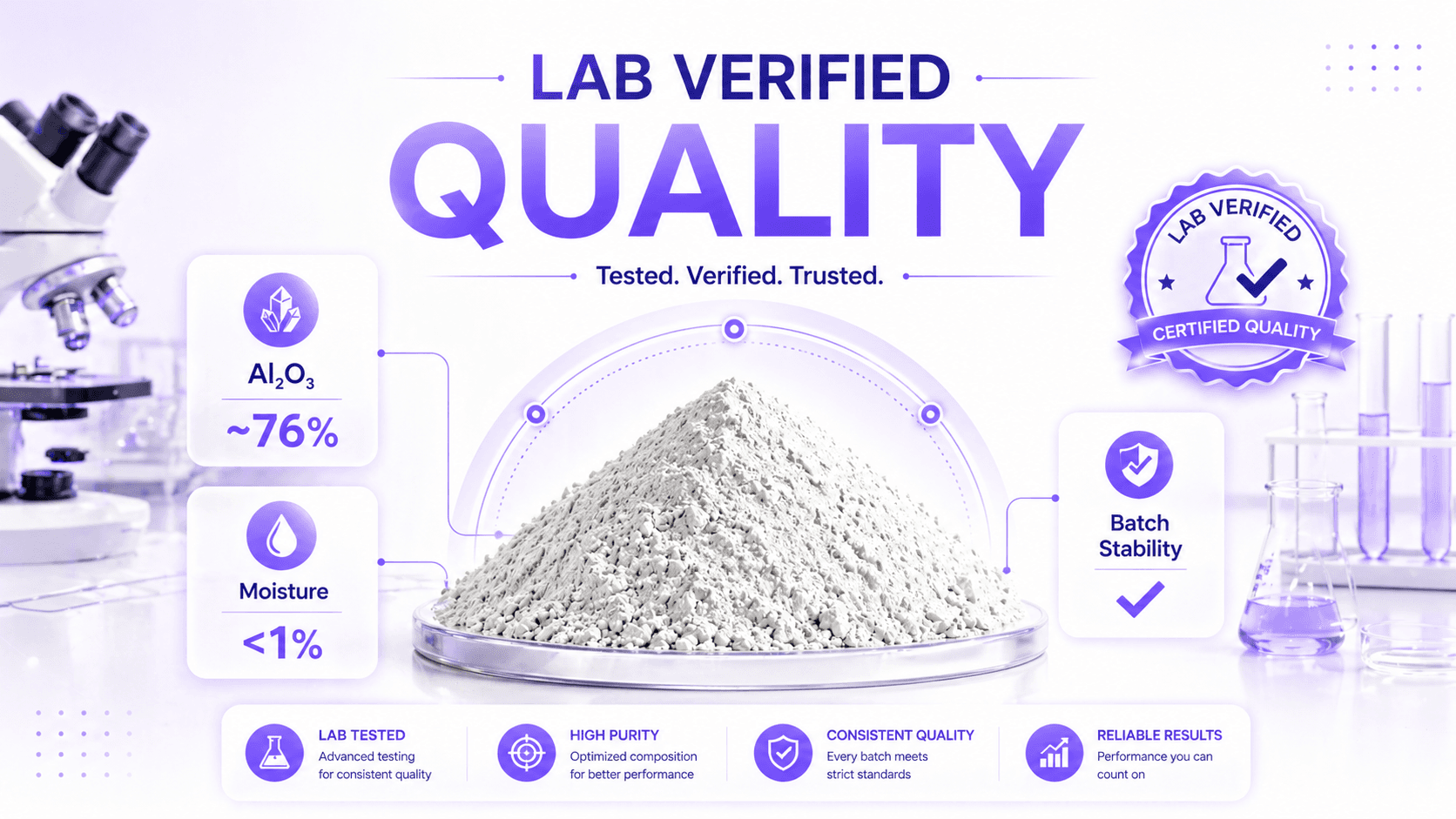 High Alumina Residue Oxide Powder Lab Tested Specifications